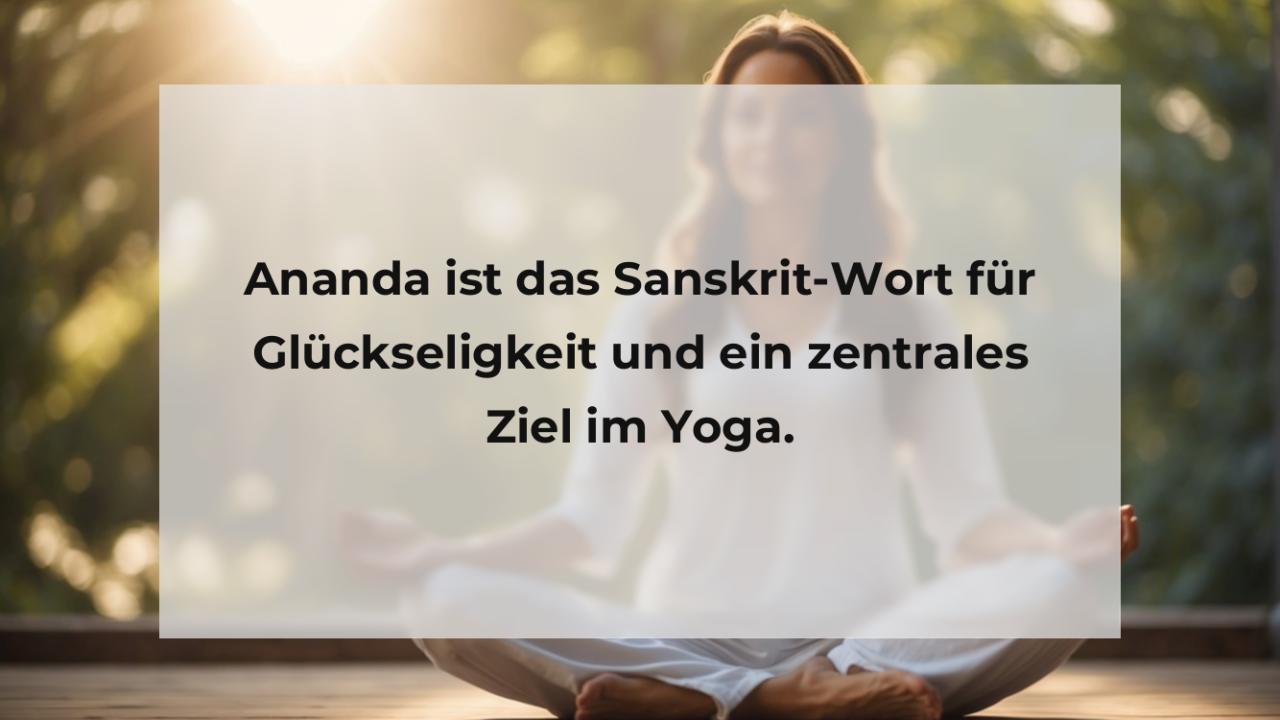 Ananda ist das Sanskrit-Wort für Glückseligkeit und ein zentrales Ziel im Yoga.