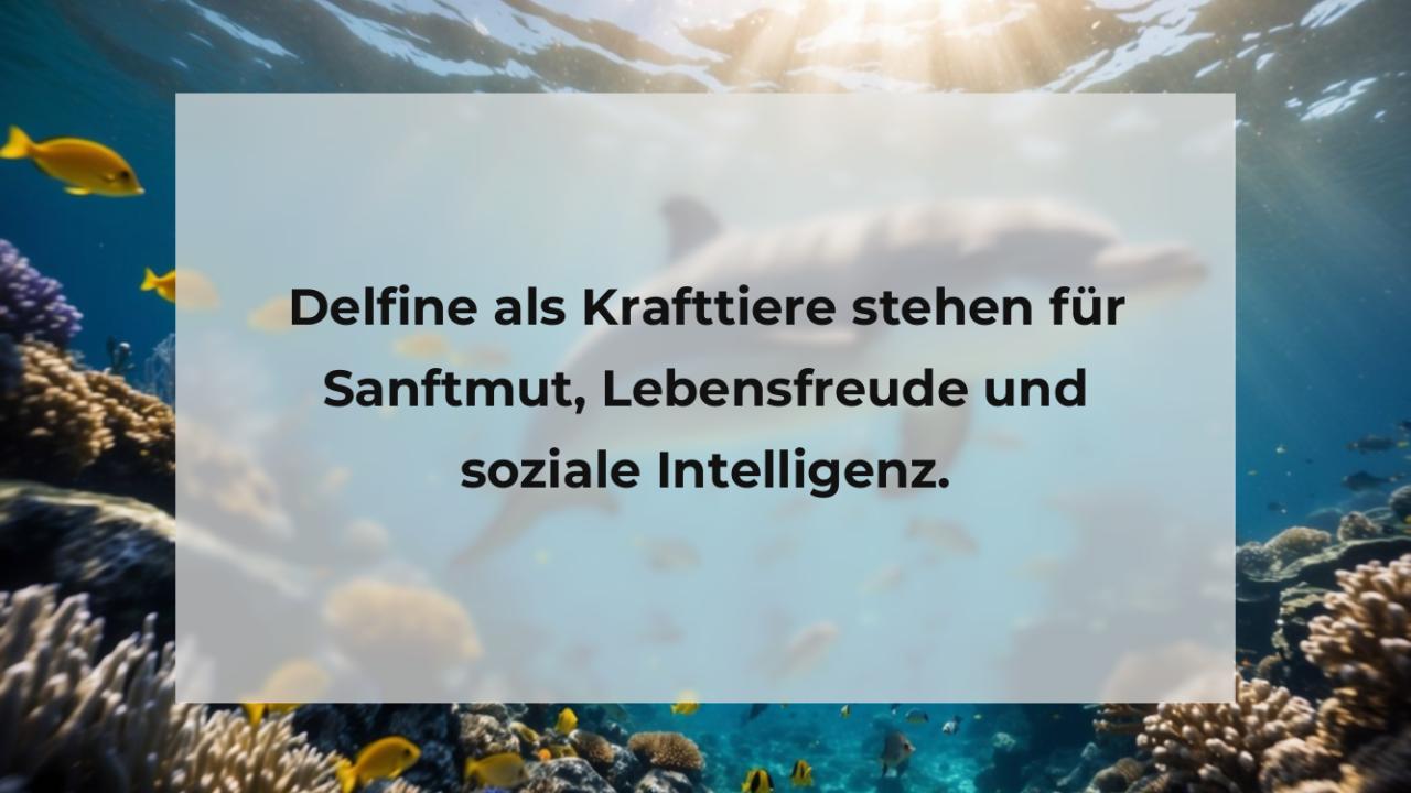 Delfine als Krafttiere stehen für Sanftmut, Lebensfreude und soziale Intelligenz.