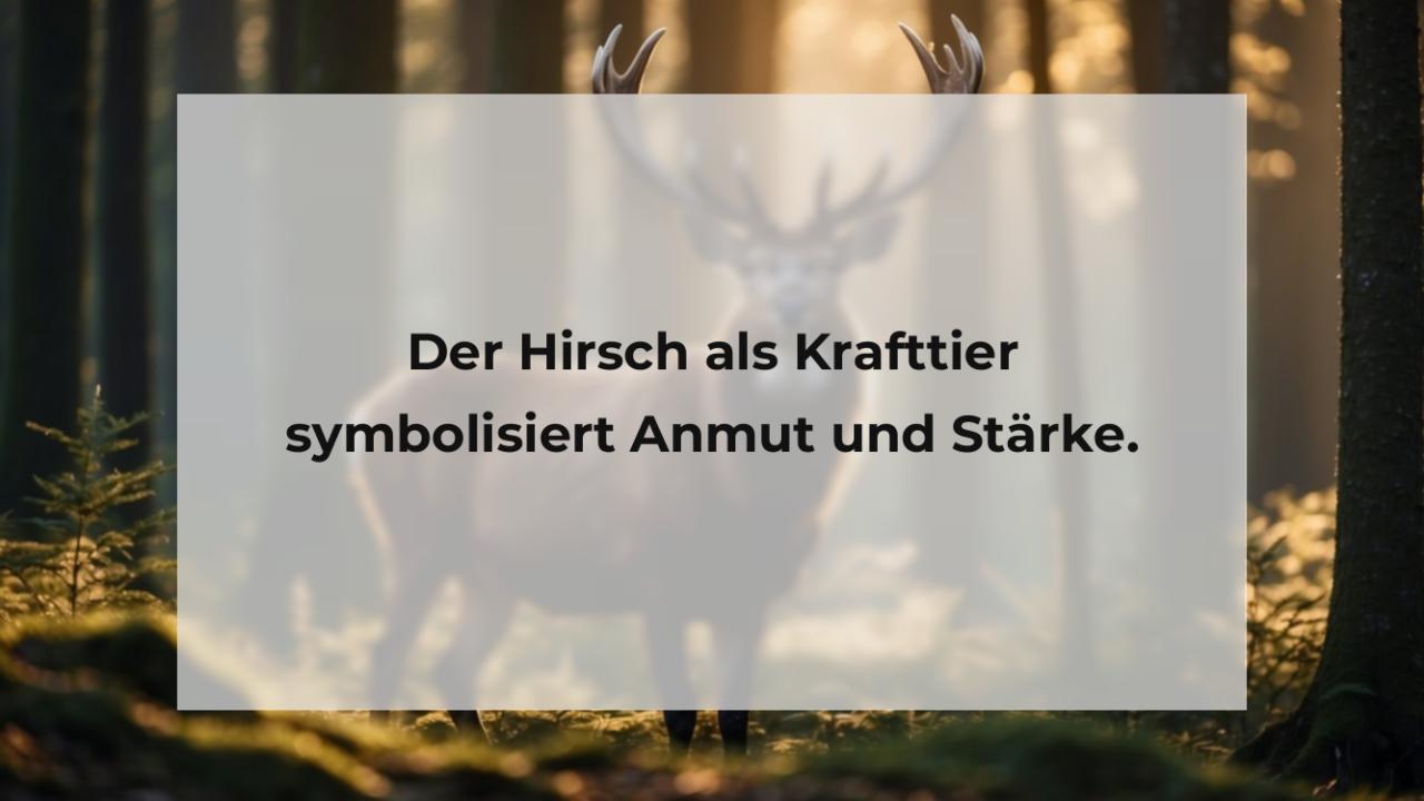 Der Hirsch als Krafttier symbolisiert Anmut und Stärke.