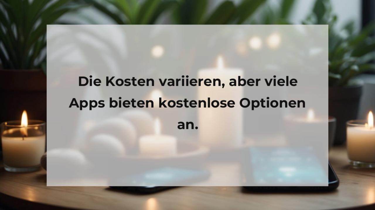 Die Kosten variieren, aber viele Apps bieten kostenlose Optionen an.