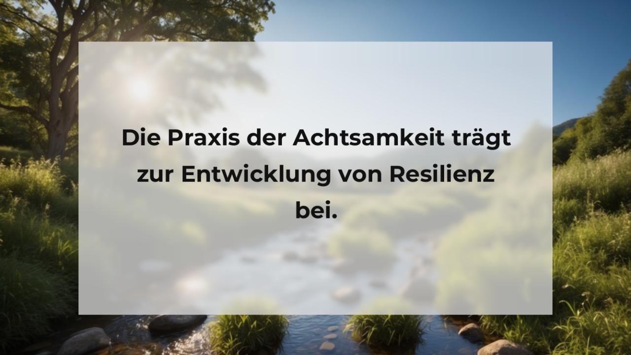 Die Praxis der Achtsamkeit trägt zur Entwicklung von Resilienz bei.