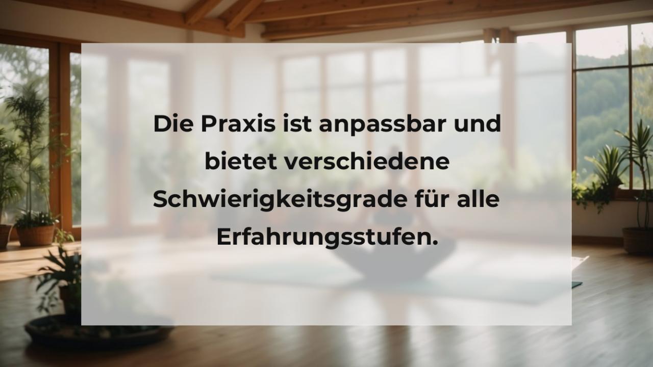 Die Praxis ist anpassbar und bietet verschiedene Schwierigkeitsgrade für alle Erfahrungsstufen.