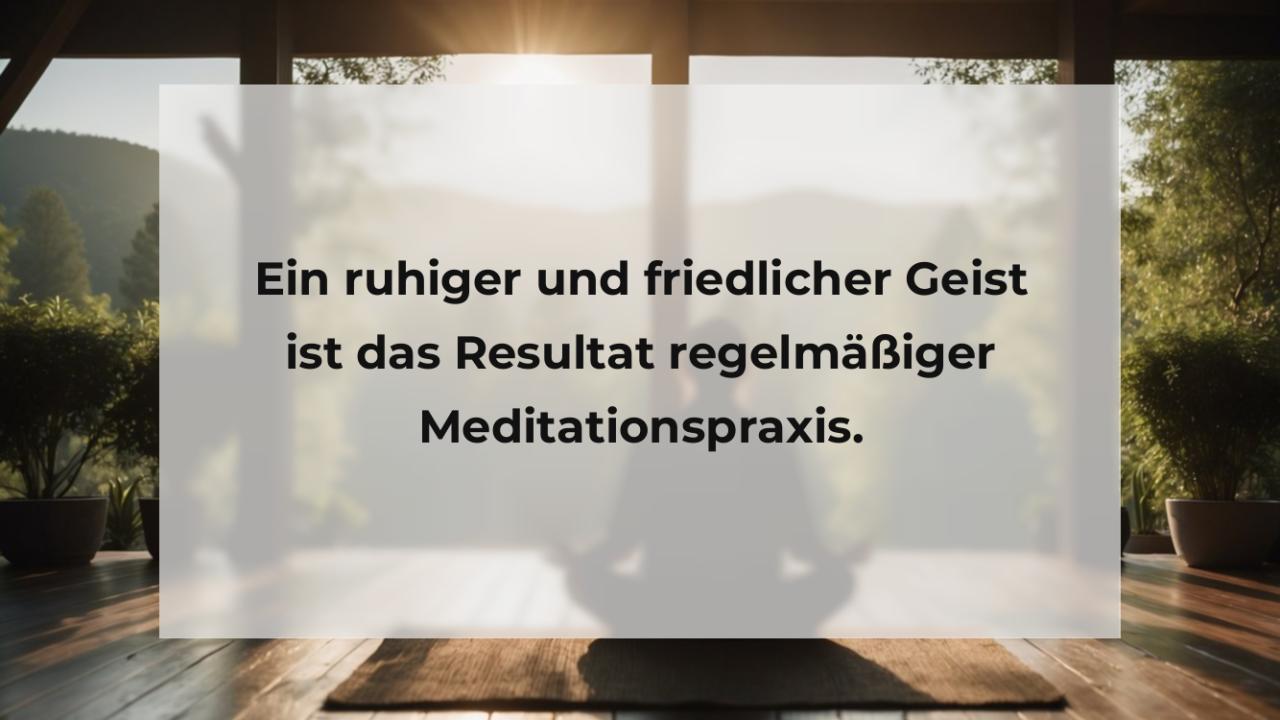 Ein ruhiger und friedlicher Geist ist das Resultat regelmäßiger Meditationspraxis.