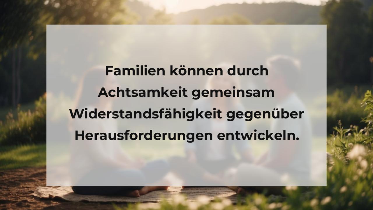 Familien können durch Achtsamkeit gemeinsam Widerstandsfähigkeit gegenüber Herausforderungen entwickeln.