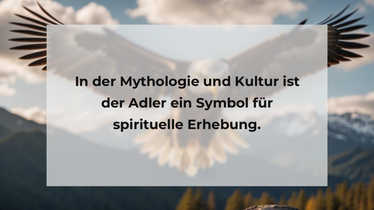 In der Mythologie und Kultur ist der Adler ein Symbol für spirituelle Erhebung.