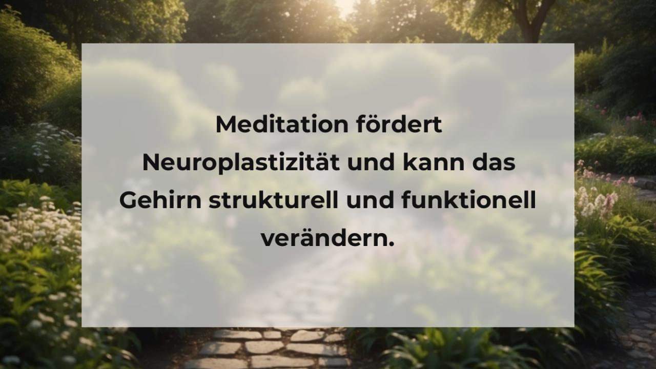 Meditation fördert Neuroplastizität und kann das Gehirn strukturell und funktionell verändern.