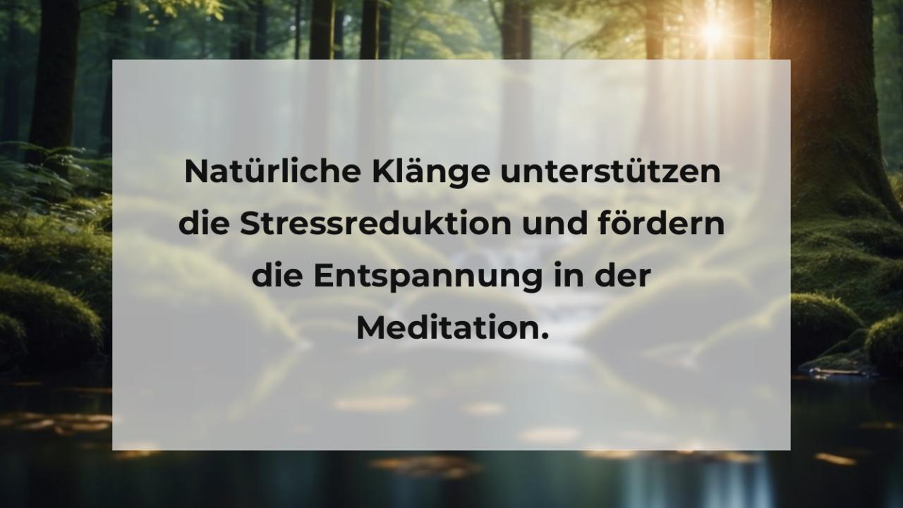 Natürliche Klänge unterstützen die Stressreduktion und fördern die Entspannung in der Meditation.