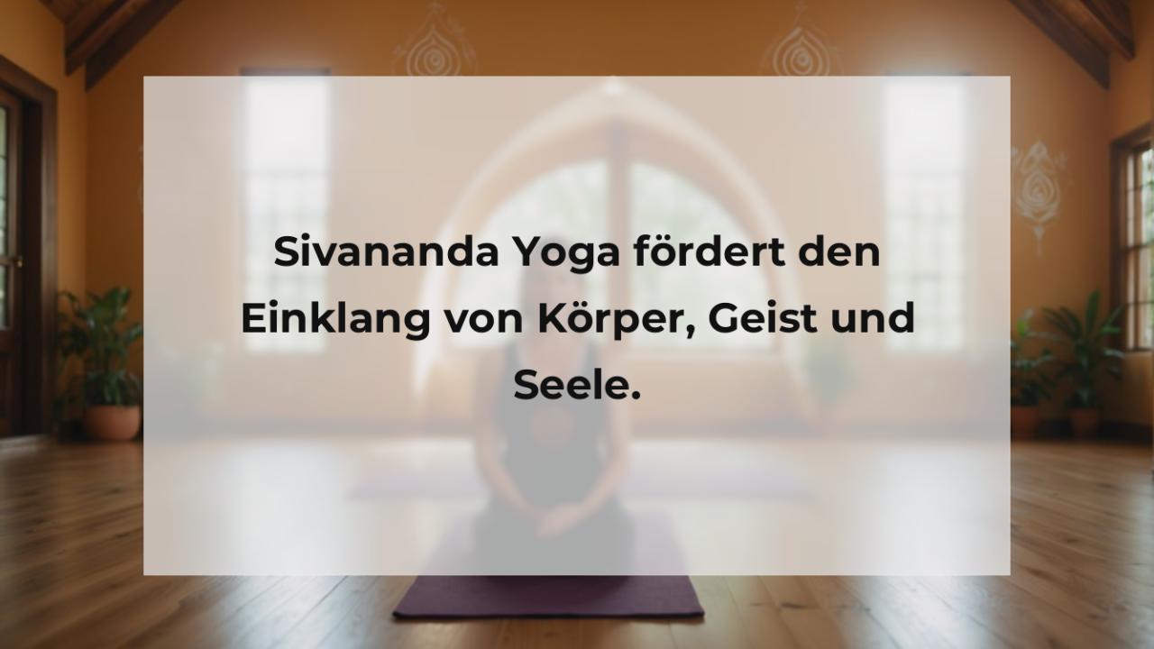 Sivananda Yoga fördert den Einklang von Körper, Geist und Seele.