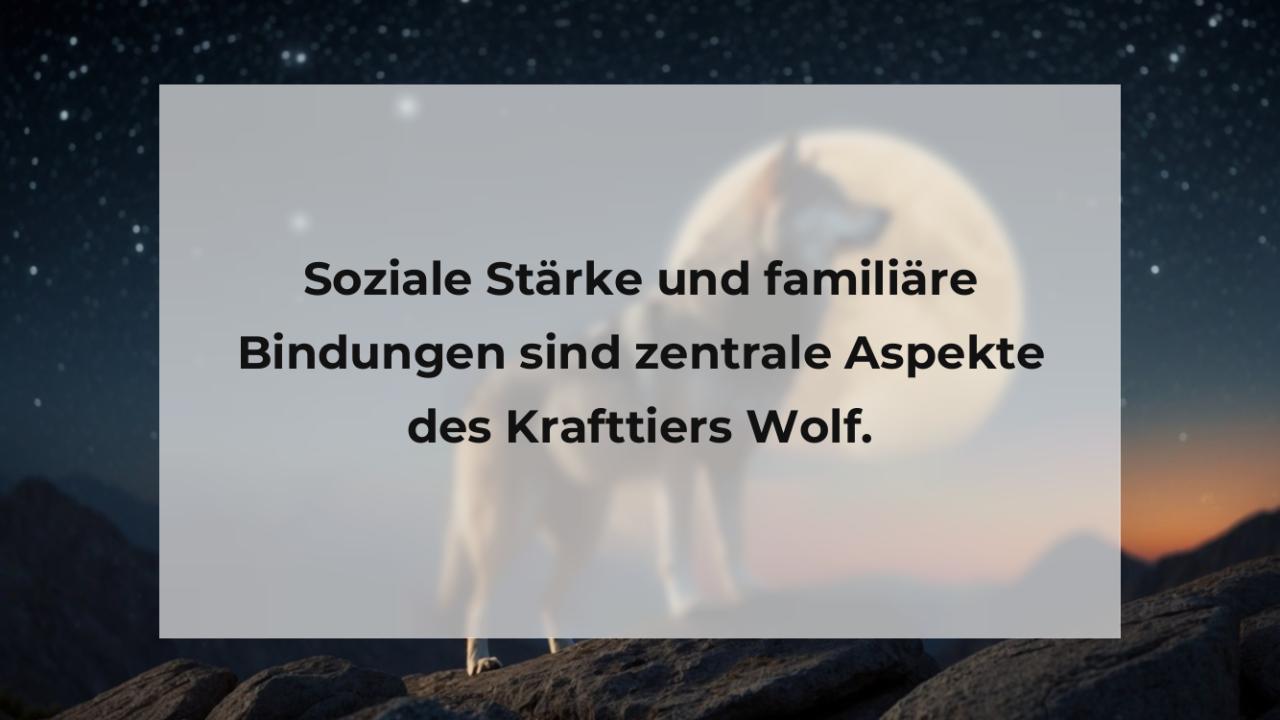 Soziale Stärke und familiäre Bindungen sind zentrale Aspekte des Krafttiers Wolf.