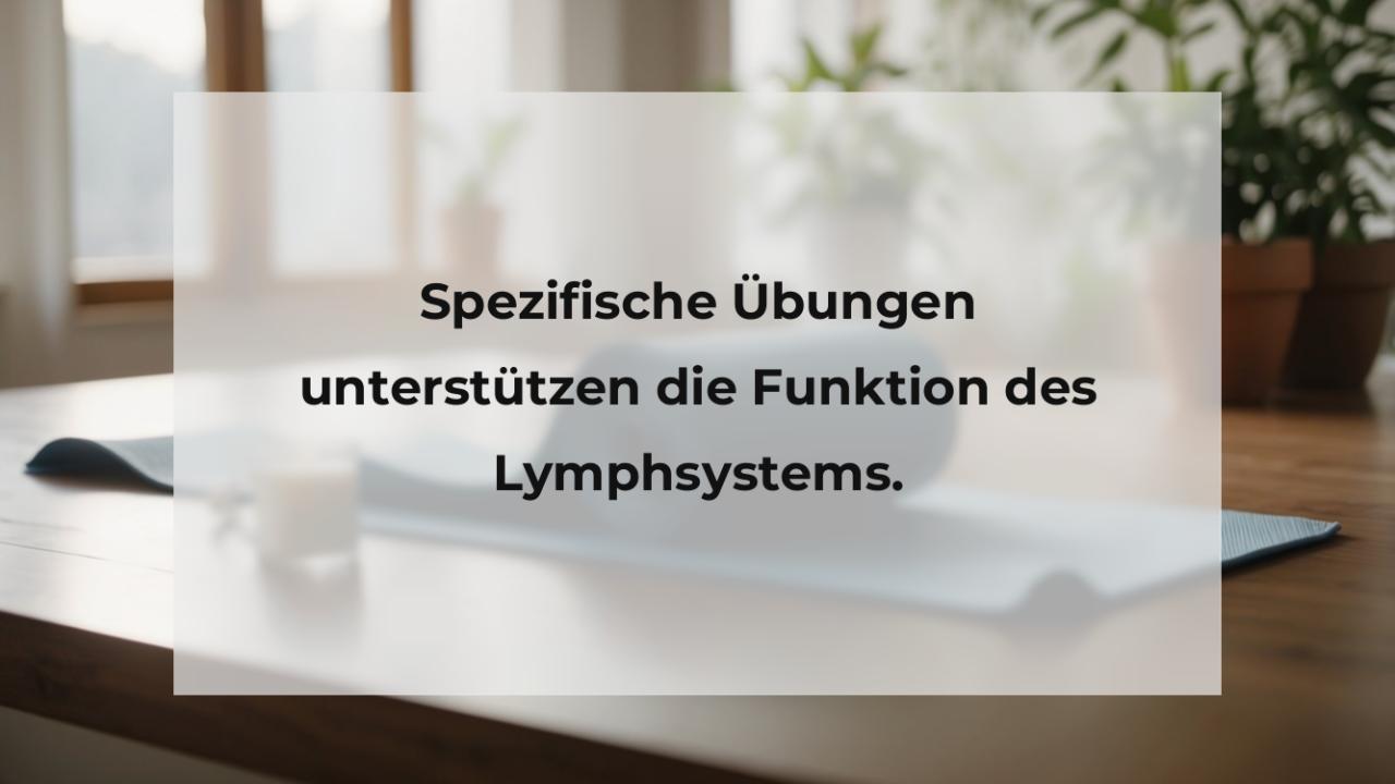 Spezifische Übungen unterstützen die Funktion des Lymphsystems.