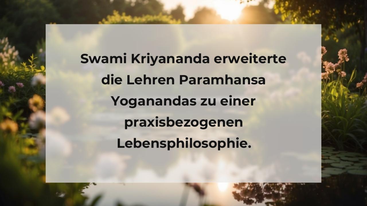 Swami Kriyananda erweiterte die Lehren Paramhansa Yoganandas zu einer praxisbezogenen Lebensphilosophie.