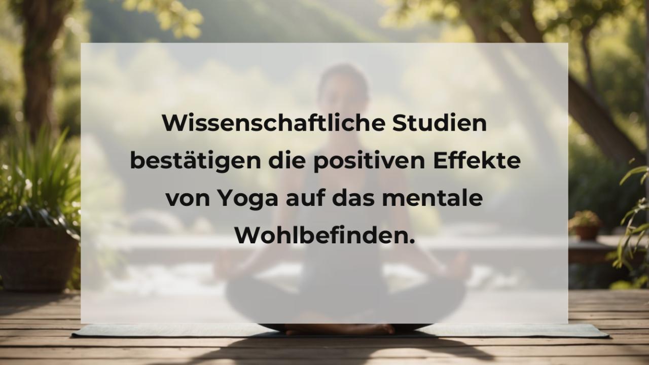 Wissenschaftliche Studien bestätigen die positiven Effekte von Yoga auf das mentale Wohlbefinden.